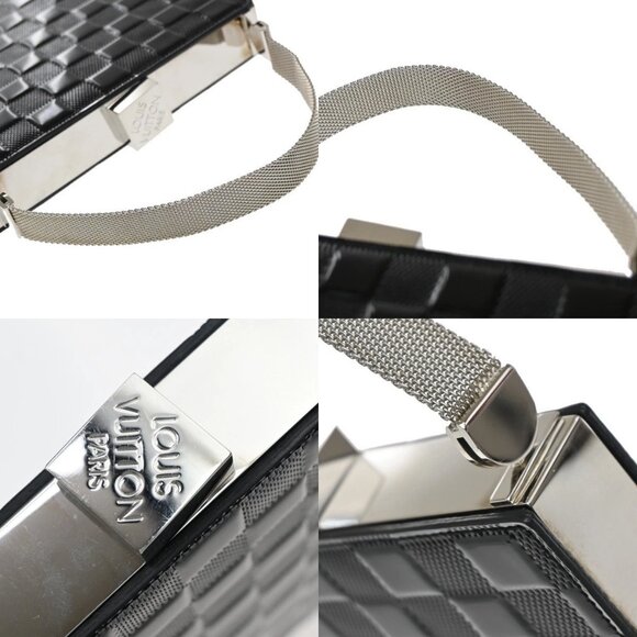 LOUIS VUITTON Ange Hand Bag Damier Vernis Leather Black Silver M92103 75KB434 - Picture 8 of 15